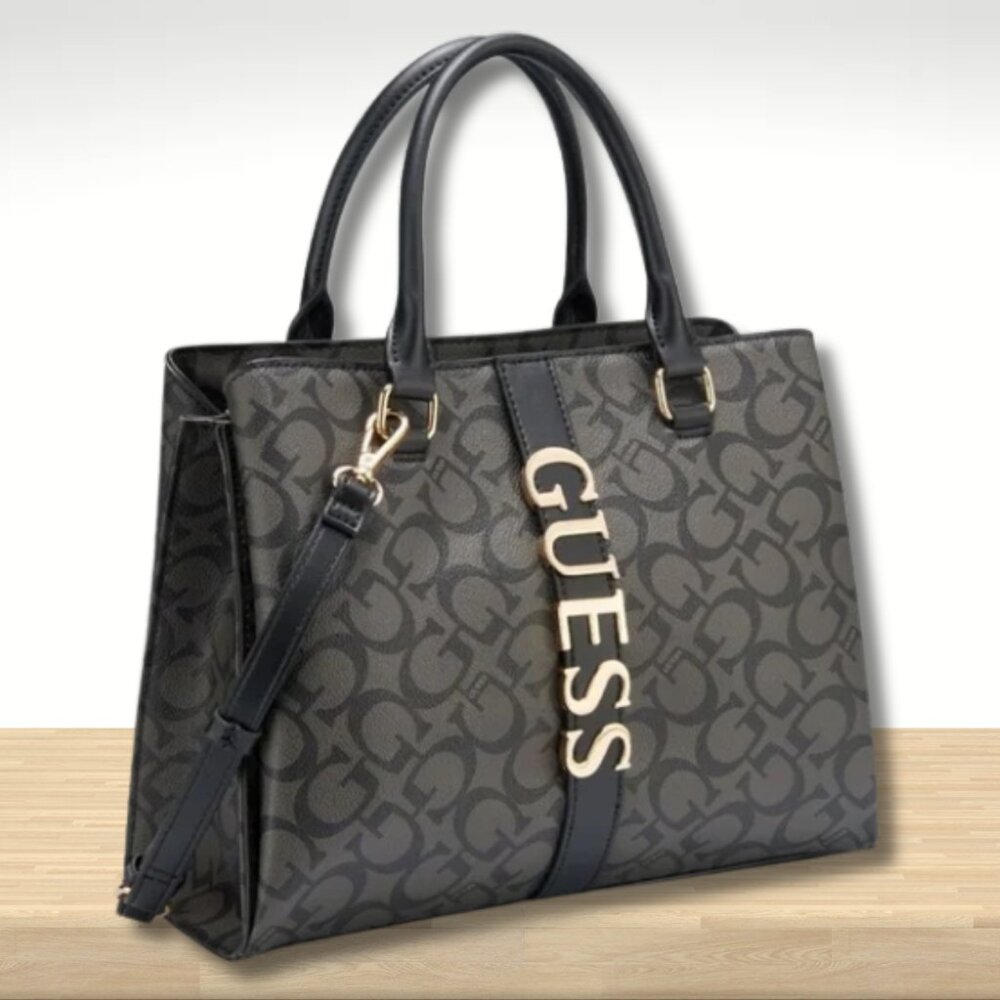 Handbag Guess Dark Gray and Black Color Brand New with Tag